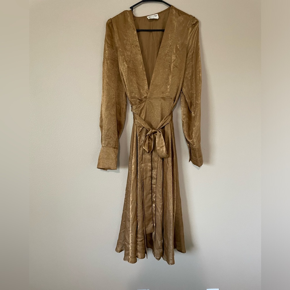 Mia Joy Arina Wrap Dress in Bistre Size Medium